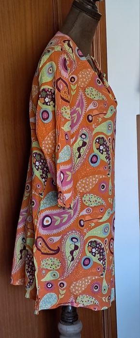Túnica / Blusa Boho 100% Algodão Sipecusa (Tam. M) – Padrão Paisley