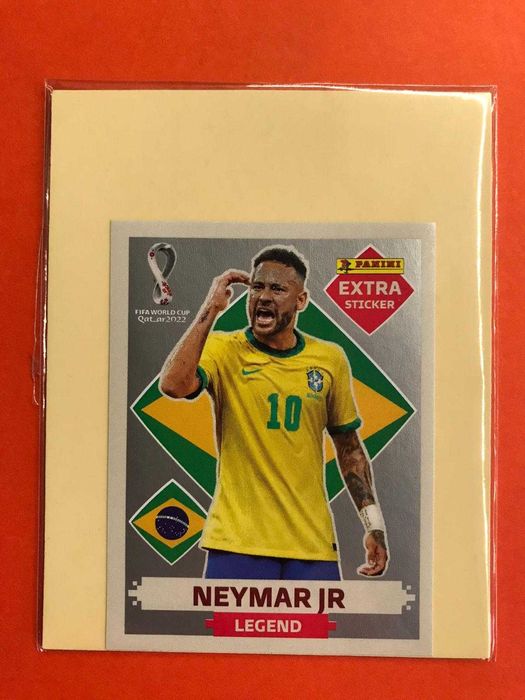 Extra Sticker Neymar JR Prata Mundial Qatar 2022