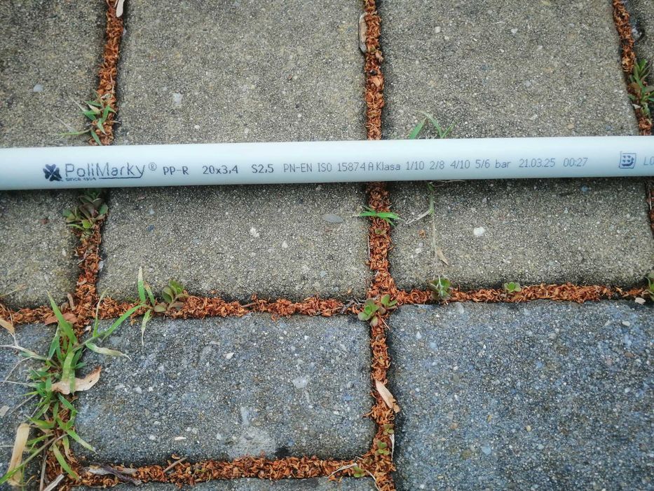 Rura do wody PCV 6x4m PoliMarky PP-R 20x3,4 S2,5 PN-EN ISO 15874