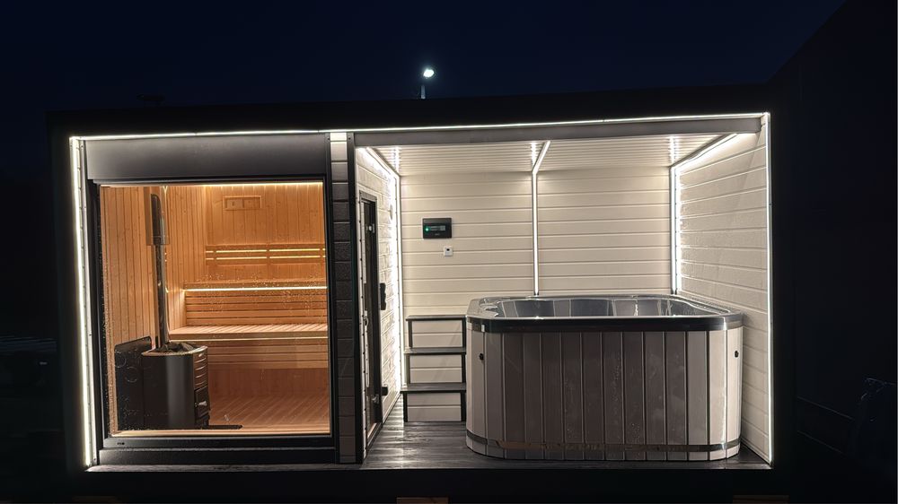 Sauna Balia ogrodowa jacuzzi domowe spa domek całoroczny letniskowy