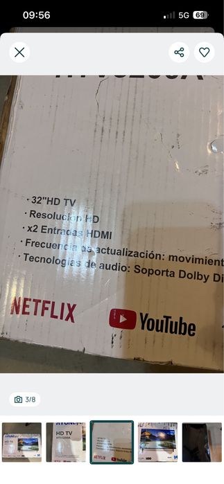 TV Hyundai HTV3200A 32" (Avariada/Peças) + Comando