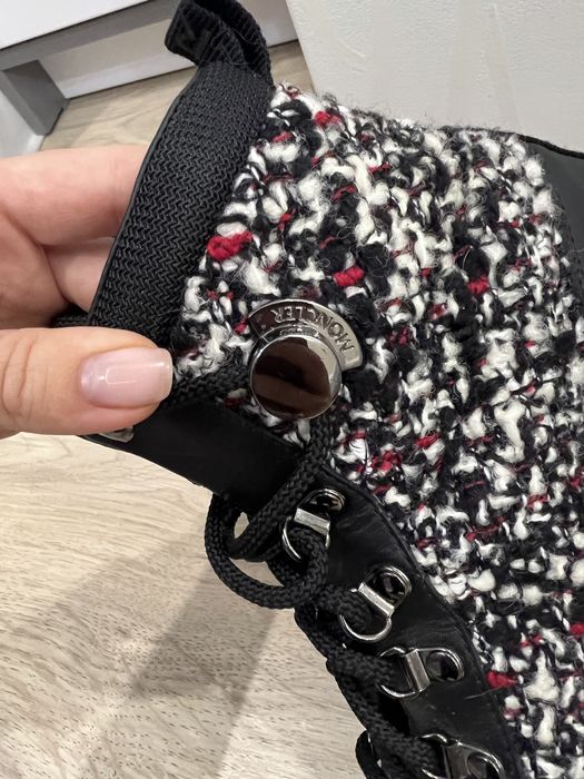 Демисезонні ботінки черевики шкіра+твід Moncler 37 розмір Prada оригінал