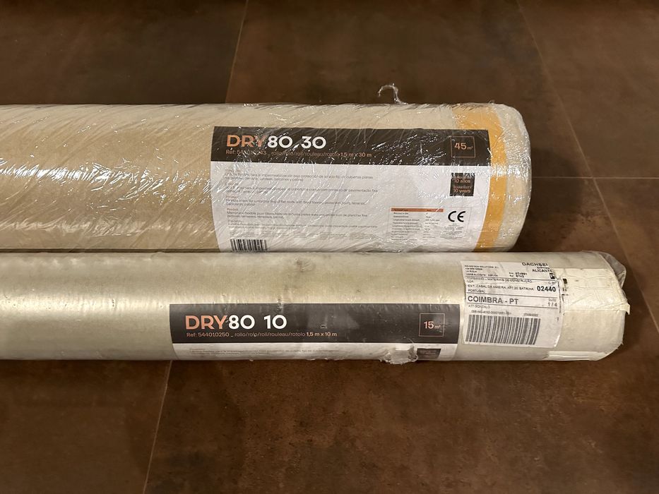 Rolo impermeabilização tela DRY 80 1,5mx30 (45m2) + 1,5x10m (15m2)