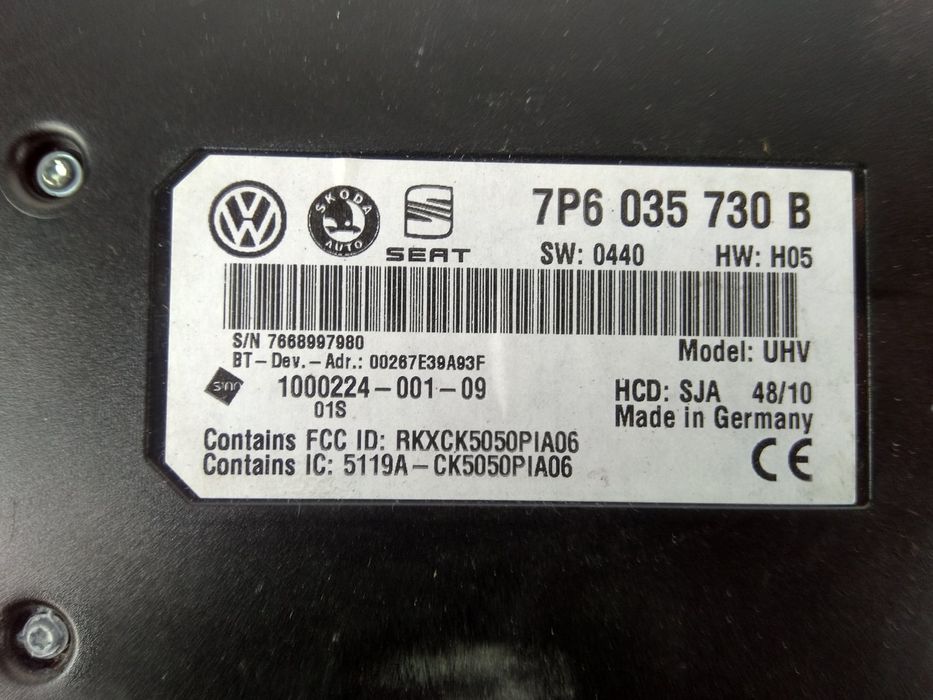 Modulo Bluetooth 7P6035730B - VW GOLF VI Variant