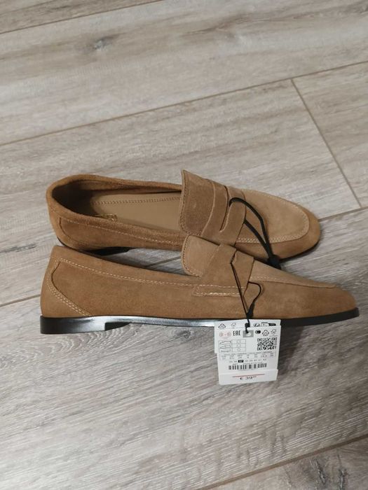 Замшеві лофери Zara 37р.