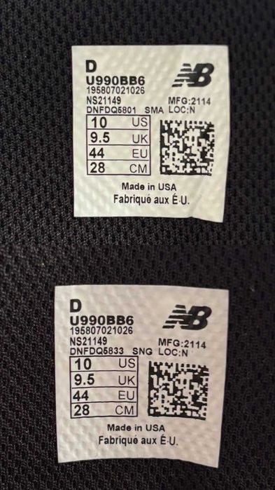 Оригінал Кросівки New Balance 990V6 Made In Usa 'TRIPLE BLACK' U990BB6