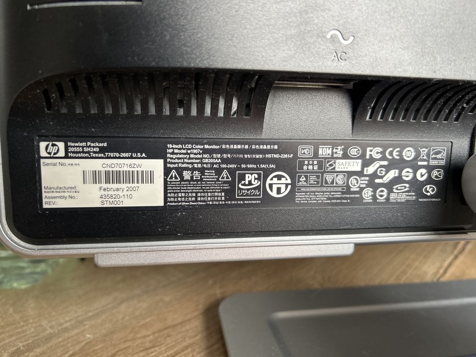 Monitor Hp Pavilion w1907v (19 Pol) -Ideal para 2• Monitor/Trabalho