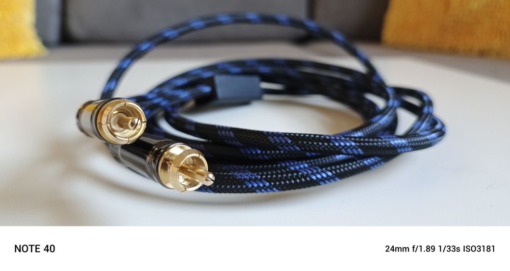Przewód/kabel AUX, Jack/cinch, długość 2,9m.