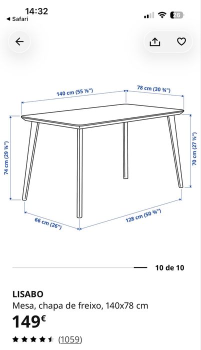 Mesa Lisabo IKEA