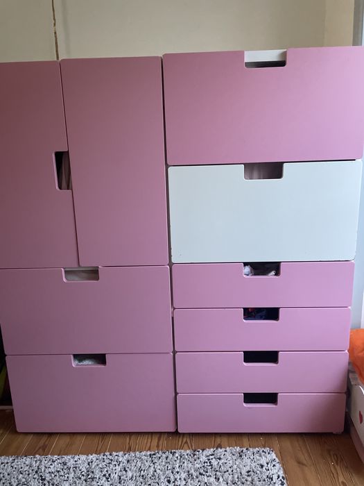 2 Móveis / Cómodas de Arrumação Infantil IKEA (Rosa e Branco)