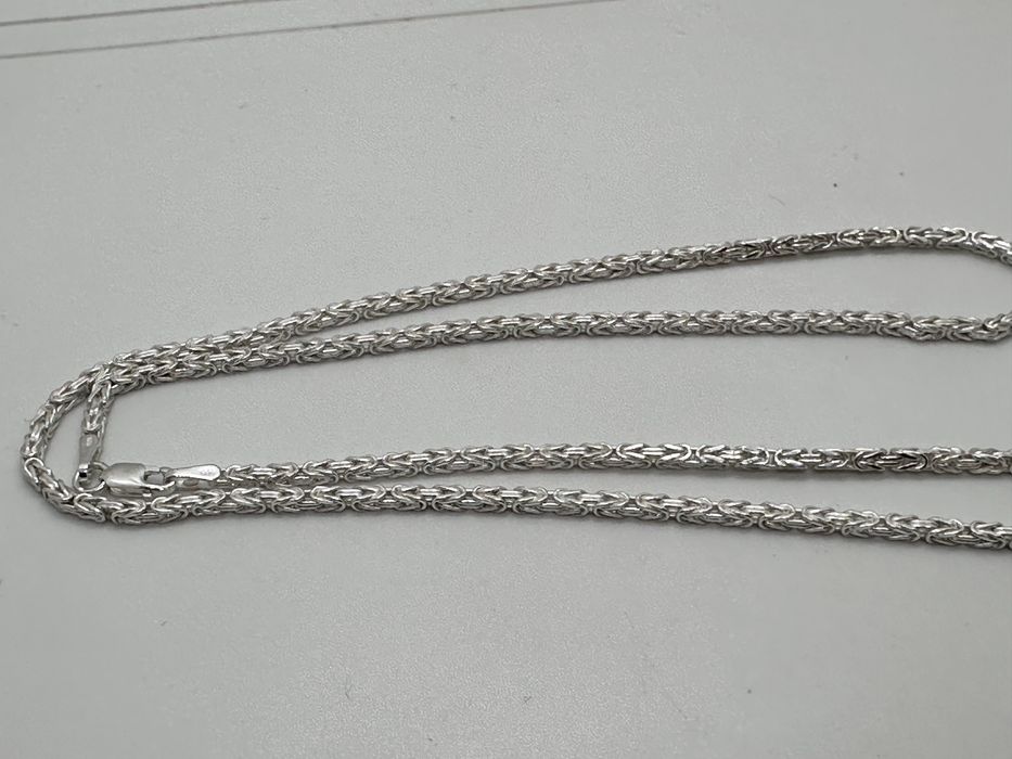 Srebrny łańcuszek splot królewski 50cm