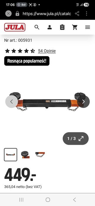 Adapter do podnosników