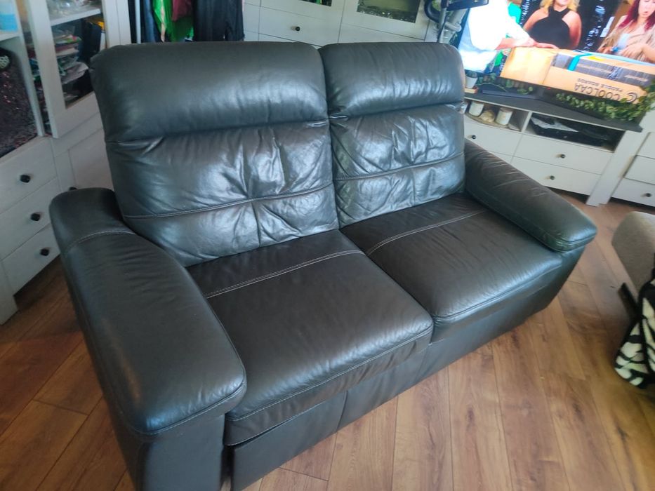 Sofa skórzana z funkcją spania