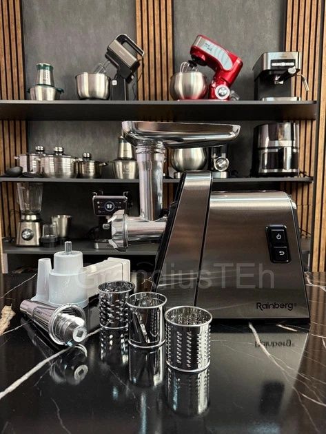 Потужна м'ясорубка 3000 Вт! Електром'ясорубка RB-2271 Мясорубка сталь