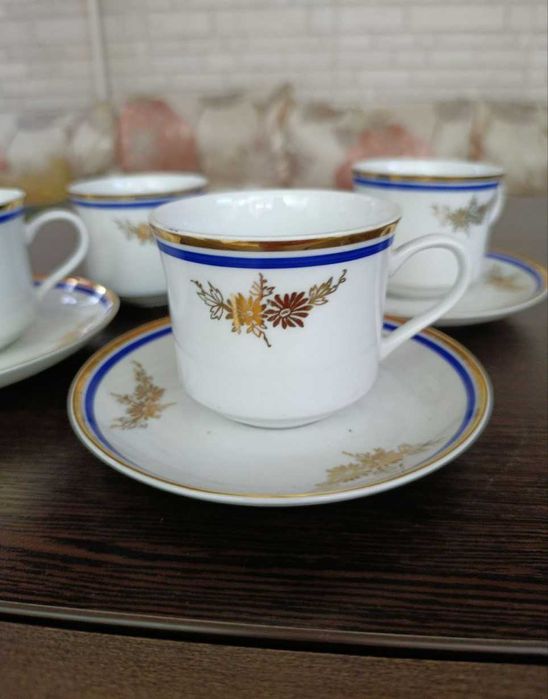 Чайная пара Чехословакия 60г фарфор посуда винтаж сервиз клеймо