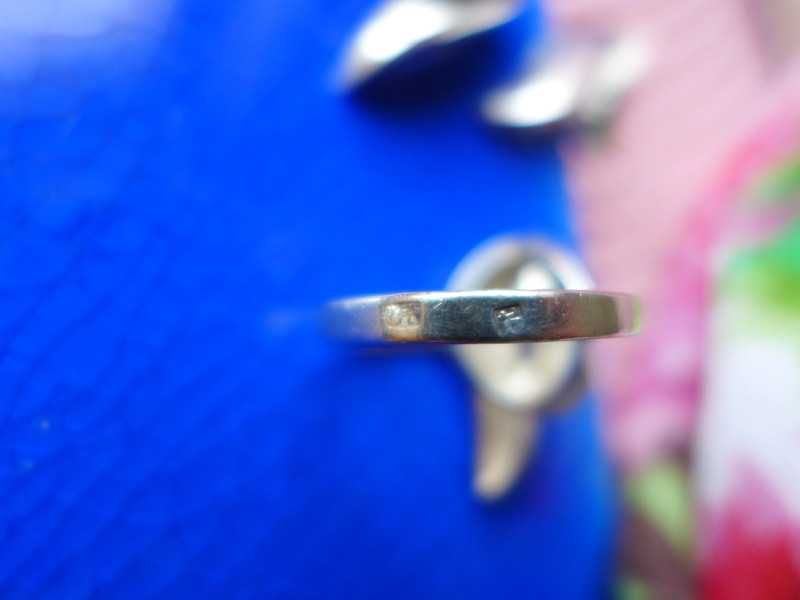 WARMET srebrny komplet polsrebro KOLCZYKI + PIERŚCIONEK vintage prl