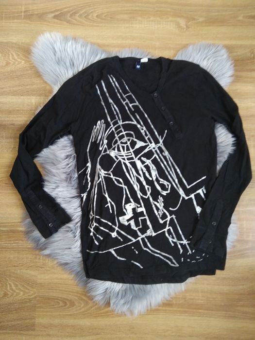 Czarna bluzka męska długi rękaw H&M 38 M