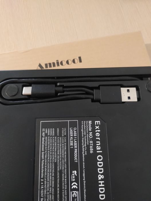 NOWY Zewnętrzny napęd DVD CD amicool USB 3.0 i Type-C