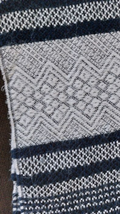 Zimowy ciepły granatowy szal szalik chusta komin Deichmann