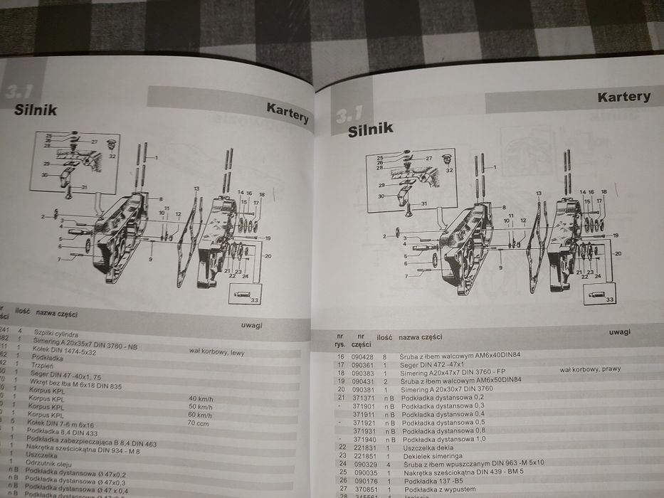 Instrukcja obsługi katalog części rama silnik Simson s51