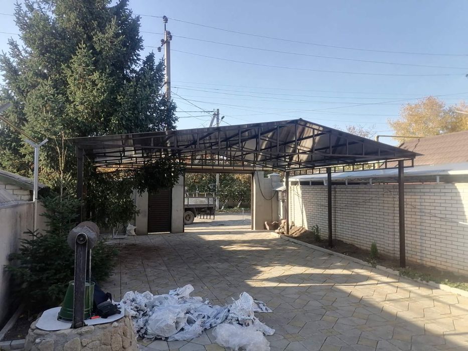 Двускатный навес для авто