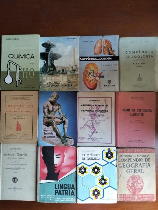 Lote de antigos livros/compêndios escolares