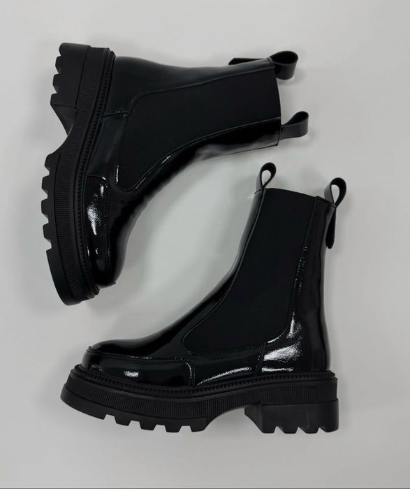 Челсі лакові, чоботи, ботильйони