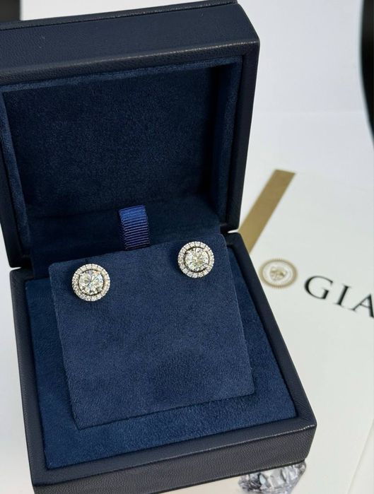 Сережки пусети - трансформери з діамантами 4.54ct золото 750