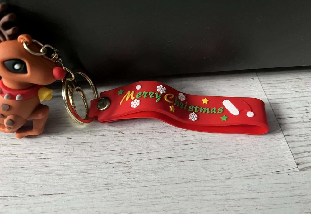 Brązowy brelok świąteczny renifer breloczek do kluczy figurka renifer