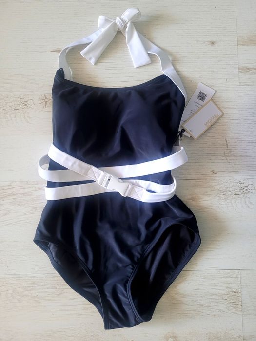 Strój kąpielowy jednoczęściowy Michael Kors rozm. 34 czarno-biały czer