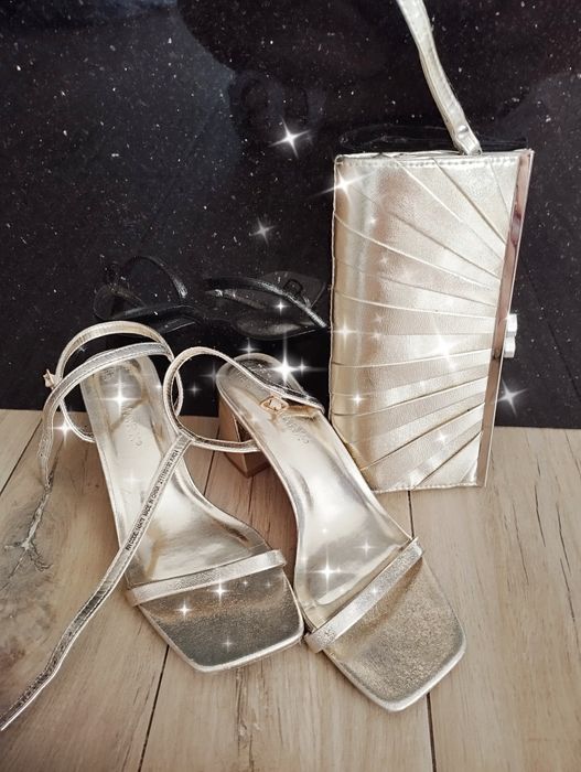 Sandały złote r 39 torebka lat