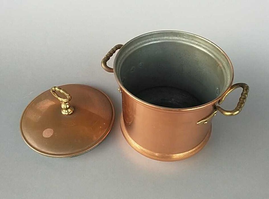 Balde de gelo em cobre, estanhado
