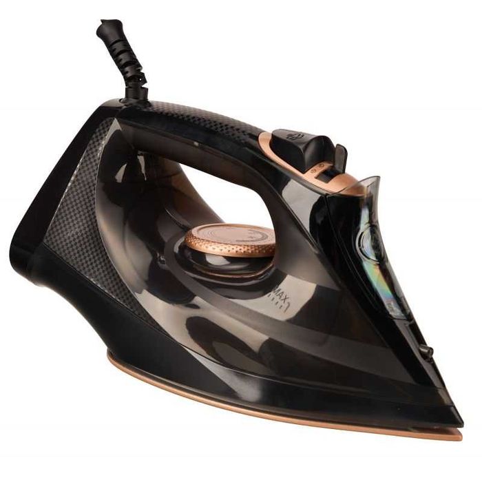 ŻELAZKO PAROWE prasowanie w PIONIE i POZIOMIE lekkie i poręczne MOCNE 3200W STOPA CERAMICZNA Anti-Calc czarno-złote automatyczne wyłączanie KD4322