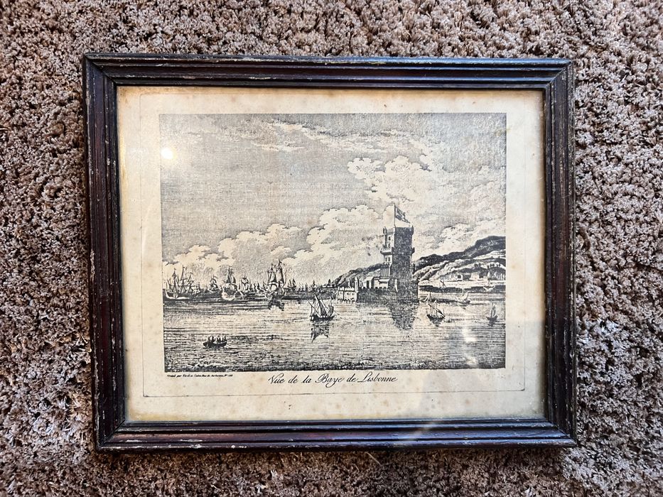 Gravura Lisboa 1798. “ Vue de la baye de Lisbonne”