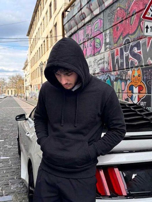 Худи Черное Чистое • 100% Хлопок • ОПТ / Розница • XS S M L XL XXL