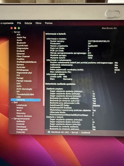 MacBook Air 13”  100% sprawny