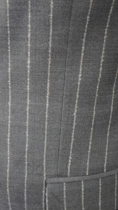 Garnitur Dwurzędowy Zara Wełna Rozmiar 54 190/108 Kolor Szary Prążki