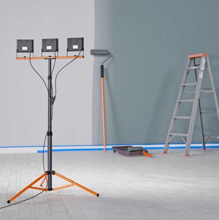 Halogen Statyw Naświetlacz 3 x 50W Reflektor Budowlany Remont 4500K