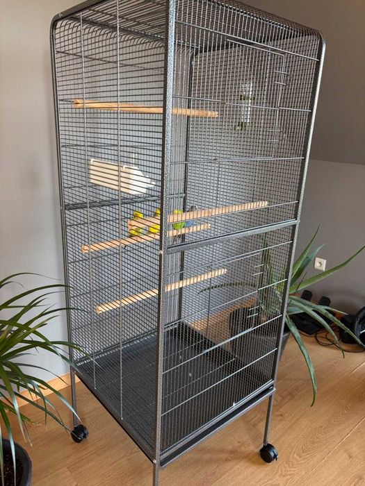 Klatka dla papug ptaków egzotycznych woliera 146 cm na kółkach Nowa