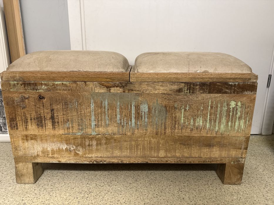 Skrzynia pufa drewniana kolonialna