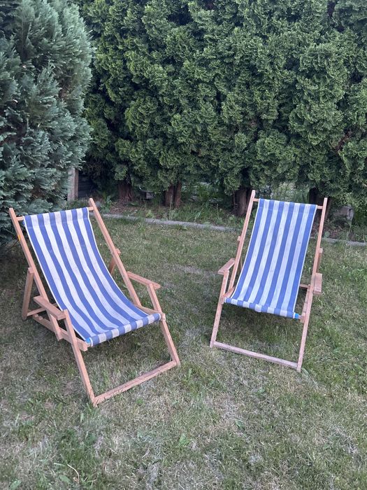 Lezaki plazowe drewniane regulowane - cena za 2szt