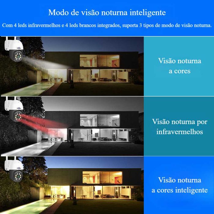 Câmara Vigilância Exterior / FullHD / WiFi / Visão Noturna a Cores