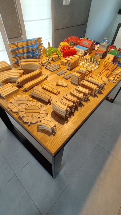 Mega zestaw tory drewniane Kolejka