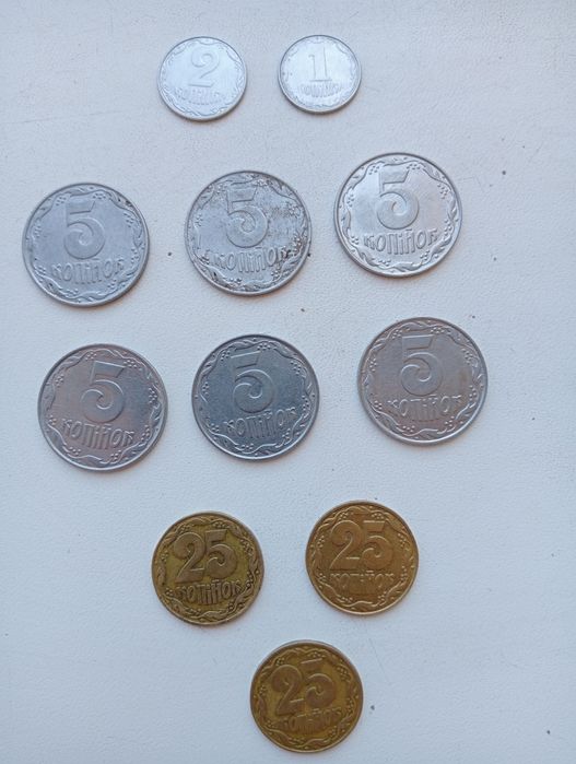 Монети України 1992, 50, 25, 5, 2, 1, 10