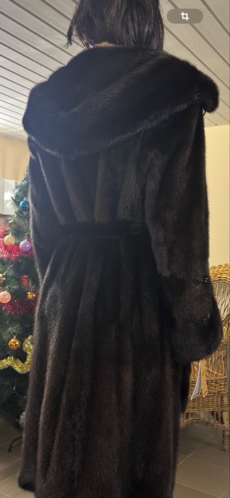 Рр 50-52.  Норковая шуба ‘ черный шоколад’. Италия! Новая