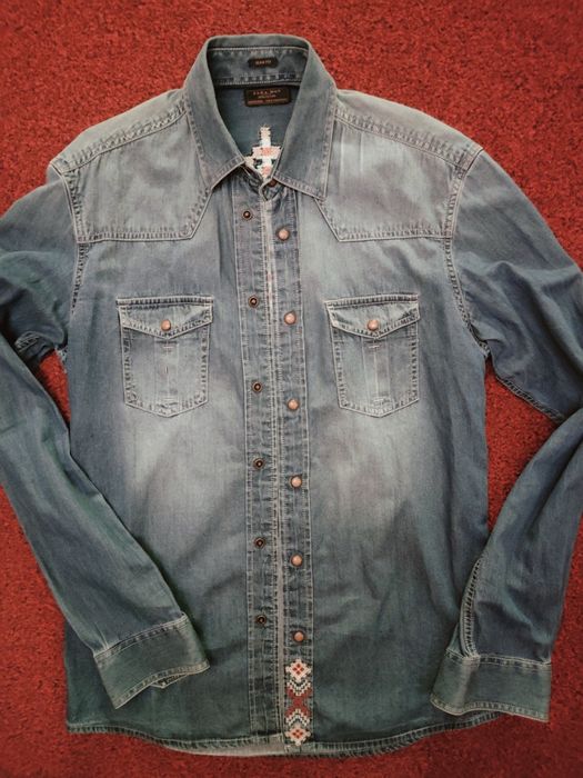 Zara Sinsay Sukienki + żakiet jeans unisex z haftem L/XL