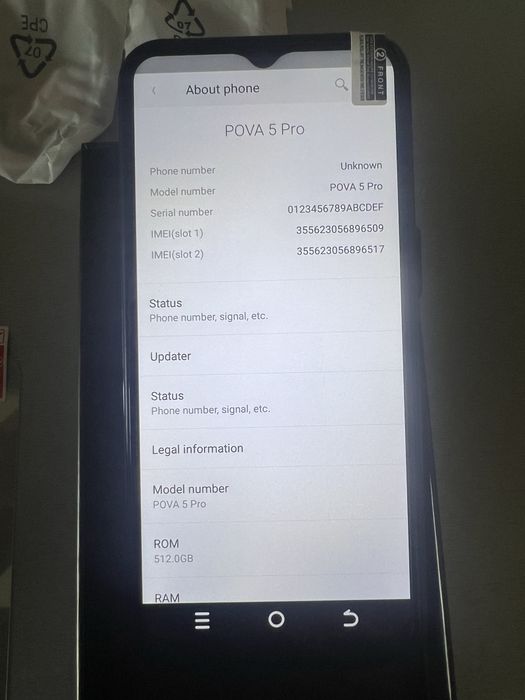 Smartphone Pova 5 pro android