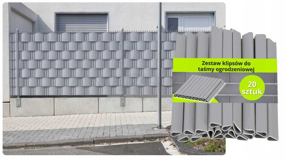 klipsy 19 cm do taśma ogrodzeniowa 450g krumad antracyt  20 sztuk