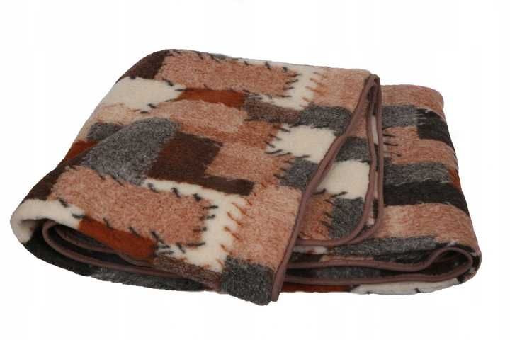Koc Naturalny 160x200 WEŁNIANY 100% MERYNOS Australijski Nowy