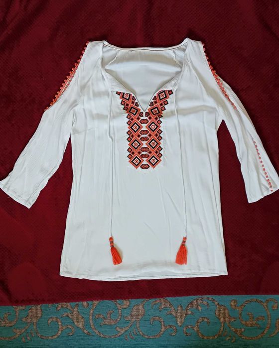 Koszula biała ethno boho s/m